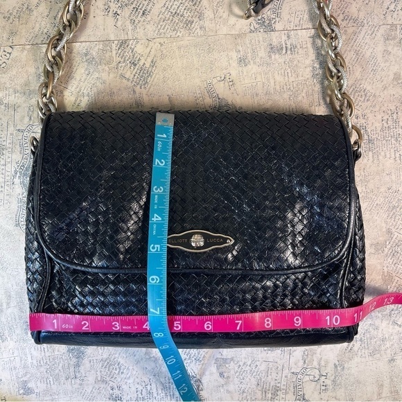 Elliott Lucca Black Leather intrecciato style shoulder bag - Picture 15 of 15